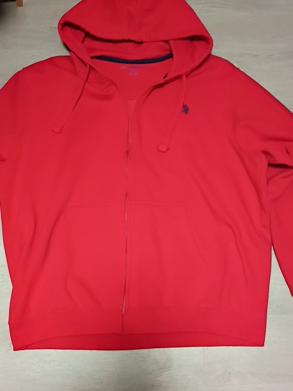 U.S. Polo Assn. Men's Red Full-Zip Hooded Windbreaker